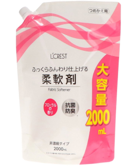 L‘CREST　衣料用柔軟剤　詰替用　大容量　フローラルの香り　2000mL