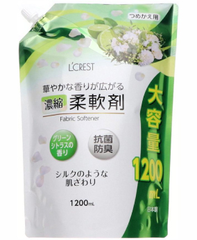 L‘CREST　濃縮柔軟剤　詰替用　グリーンシトラスの香り　1200mL